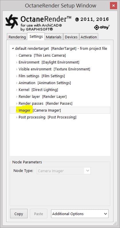 Camera Imager Settings