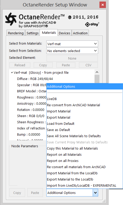 The Materials Tab
